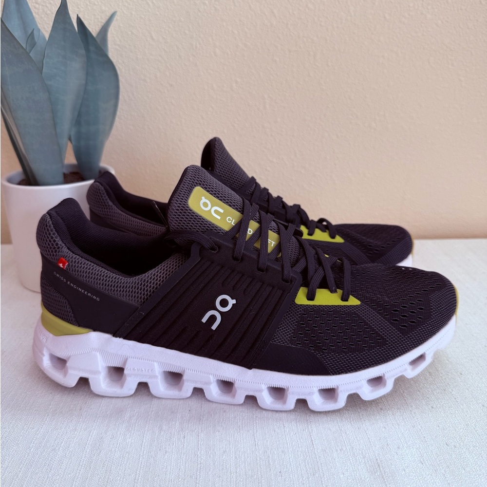 On Running Black and Yellow Athletic Shoes